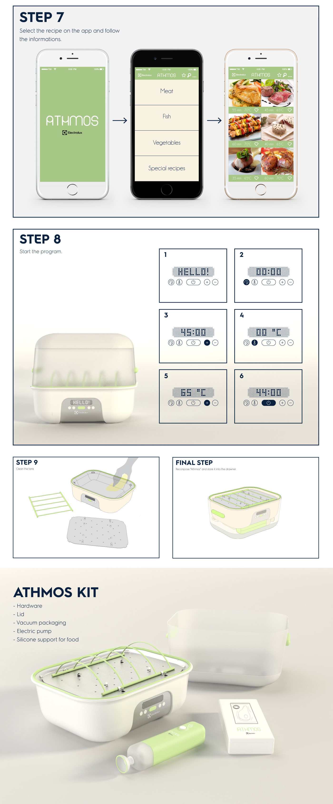 Electrolux，Athmos，Vacuum equipment，Cooking equipment，Vacuum electric furnace，Operation steps，electrolux，steam，ceramics，