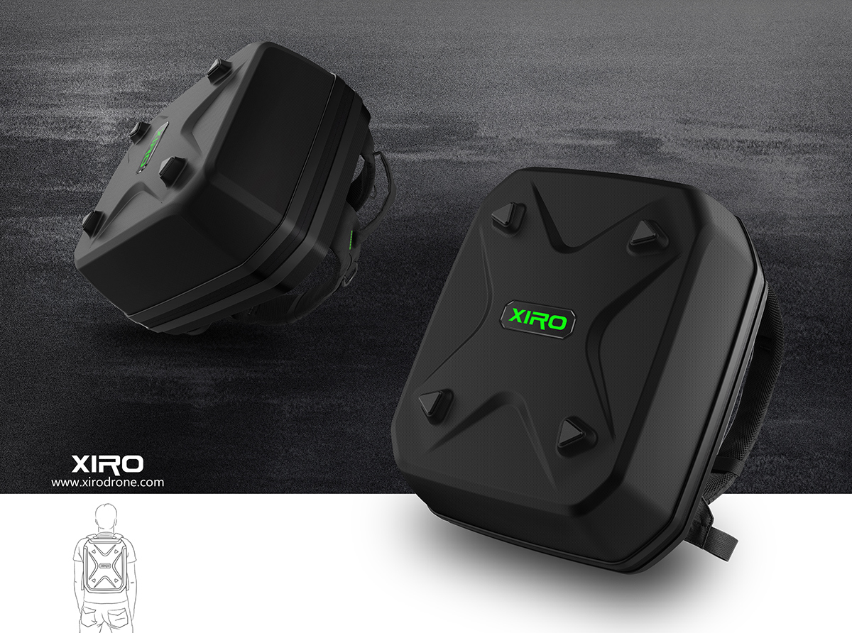 rotation，UAV，knapsack，product design，outdoors，