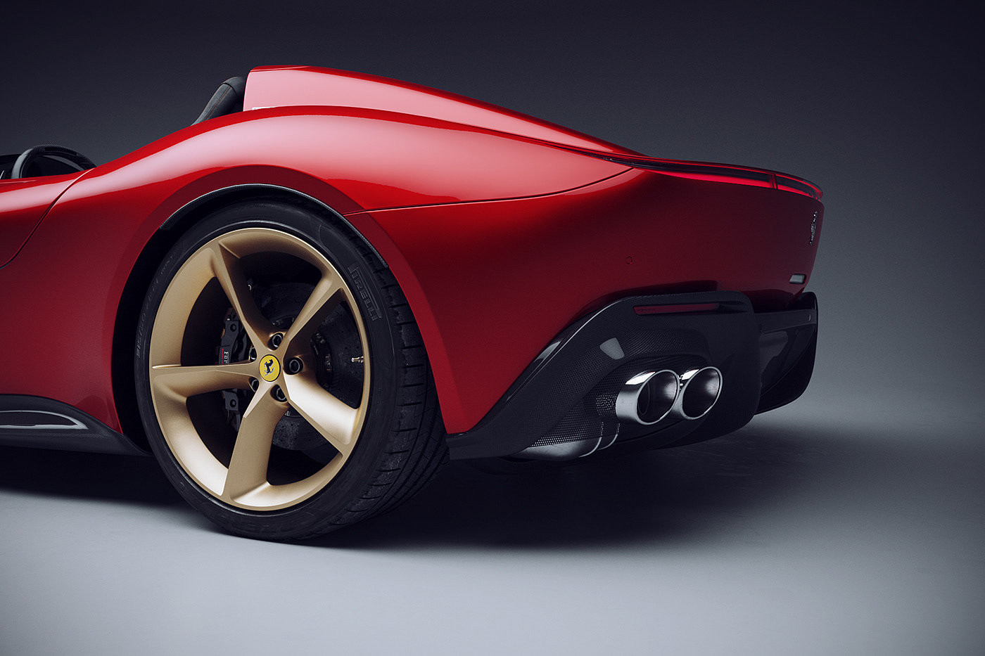 Ferrari，Sports car，cgi，