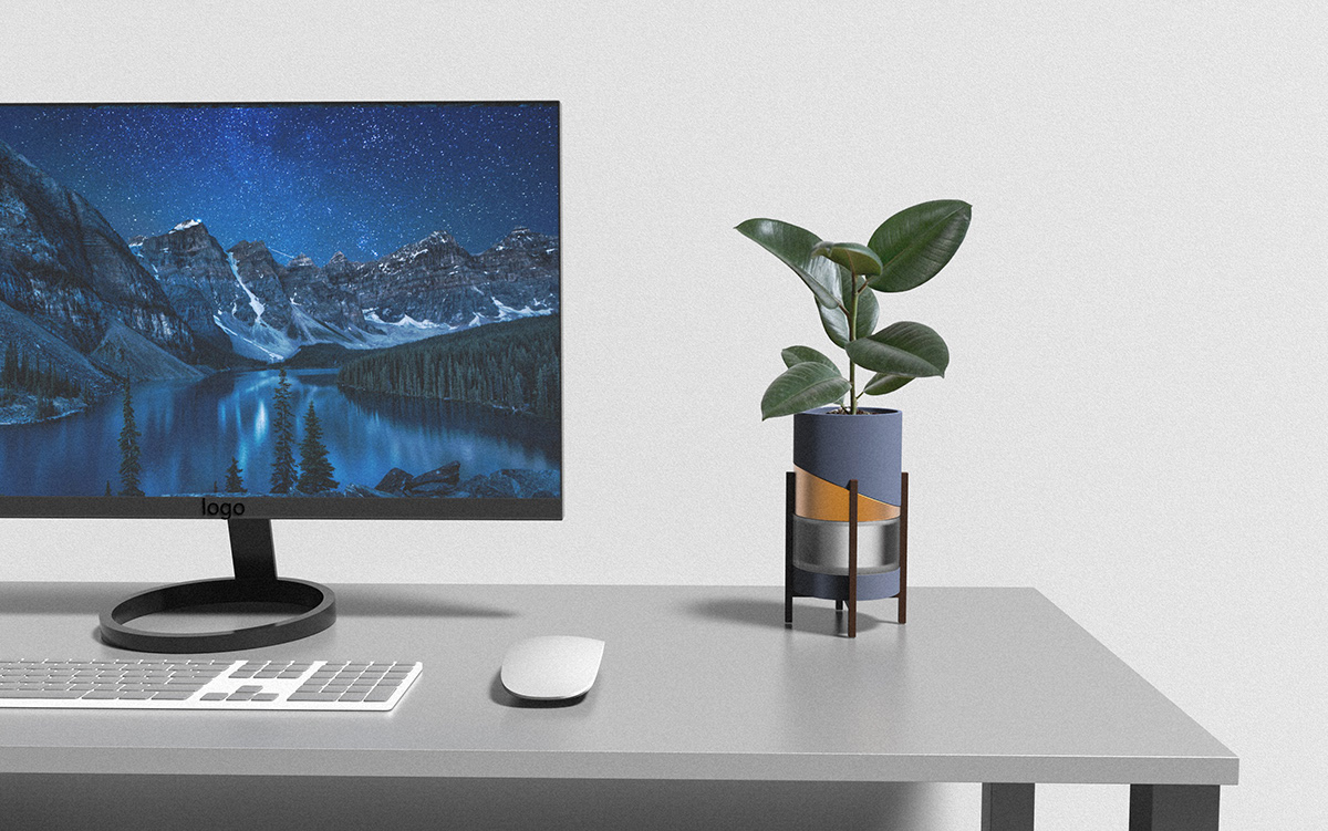 lignt flowerpot，Wooden flowerpot，product design，