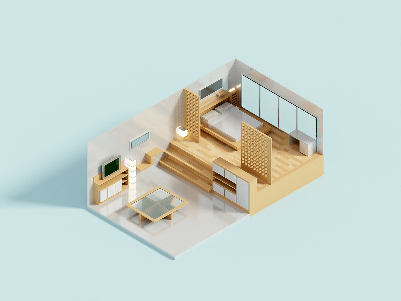 Rooms 2020，Modeling and rendering，Illustration，