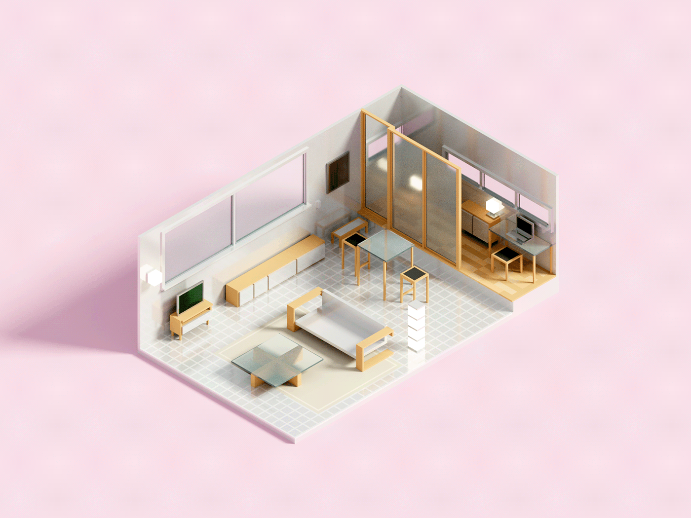 Rooms 2020，Modeling and rendering，Illustration，