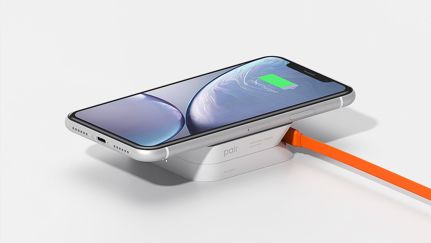 charge，Pair，wireless，portable battery，Mobile power supply，