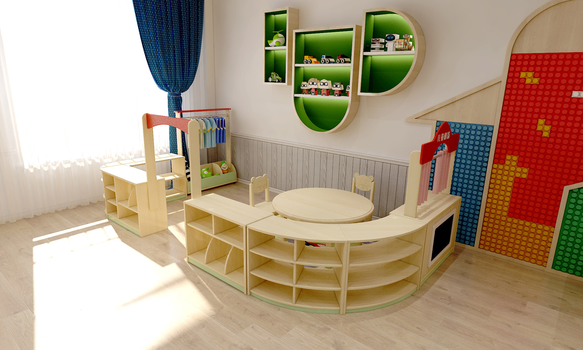 Kindergarten furniture，Children's furniture，Solid wood furniture，have furniture made to order，Kindergarten corner furniture combination，