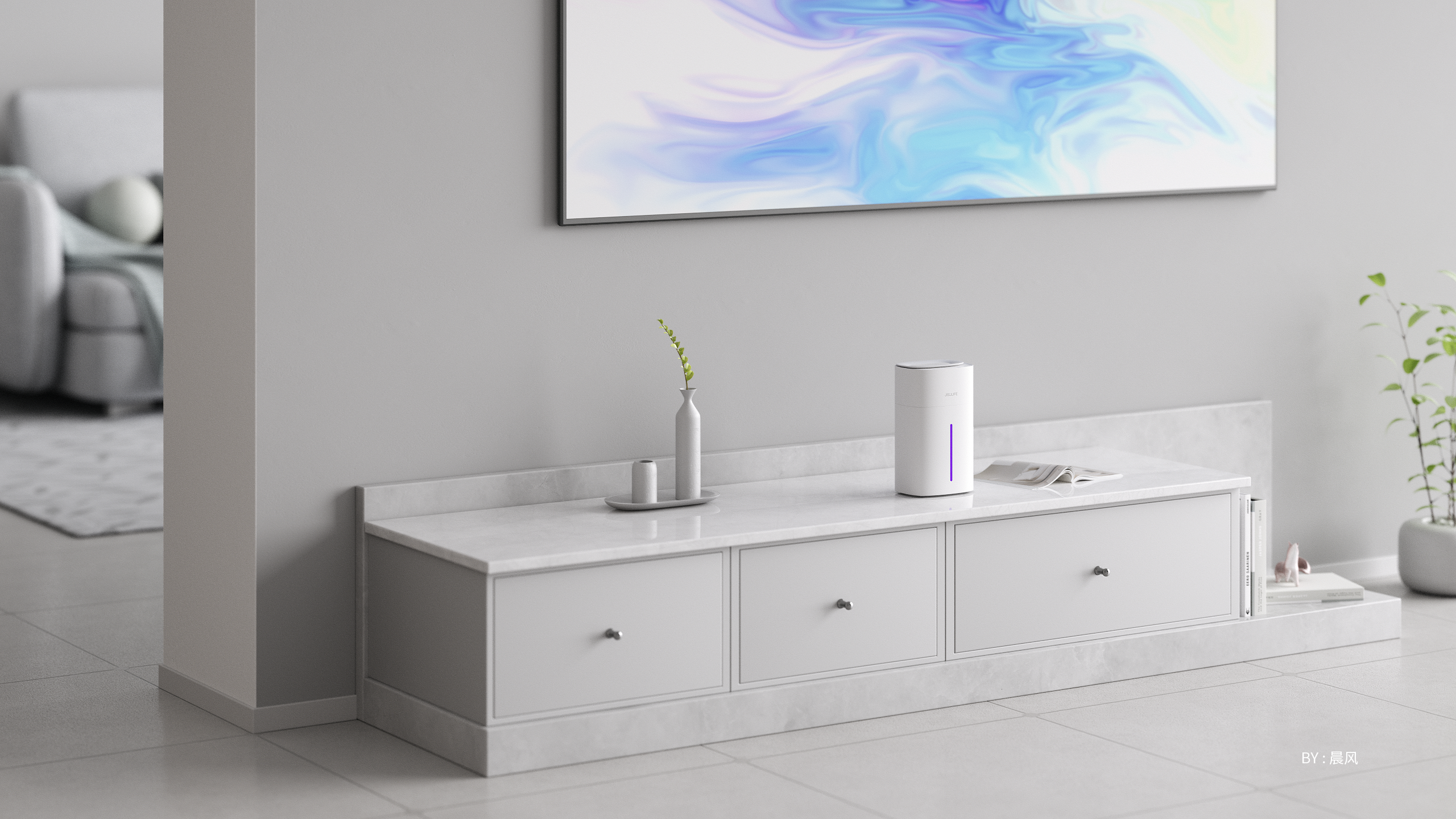 small home appliances，Product rendering，Humidifier，Small fan，c4d，octane，