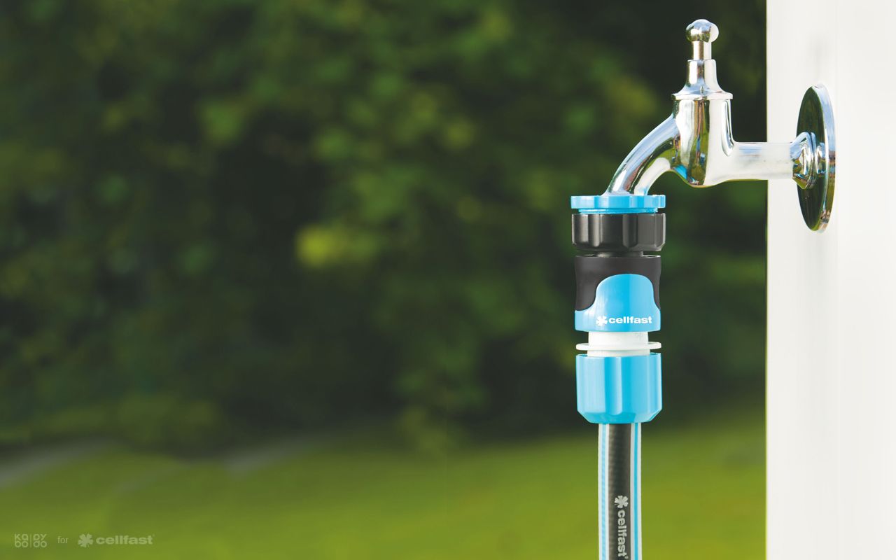 Cellfast，Nozzle，Spray water，Gardening tools，Easy to use，2015 red dot award，Ergoline sprinkler system，safety system，Garden sprinkler，