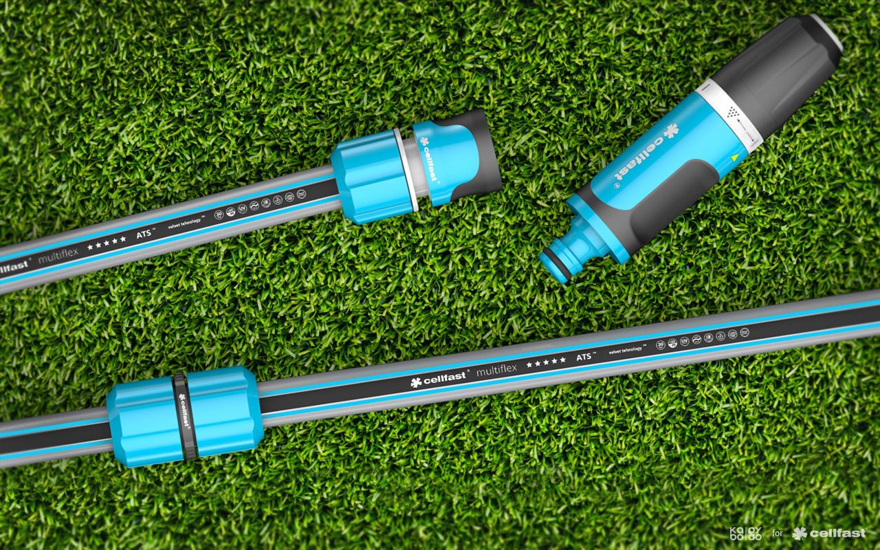 Cellfast，Nozzle，Spray water，Gardening tools，Easy to use，2015 red dot award，Ergoline sprinkler system，safety system，Garden sprinkler，