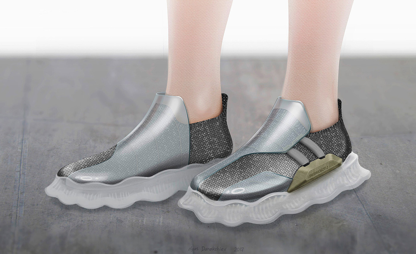 sneakers，Crawler concept，Soft robot technology，