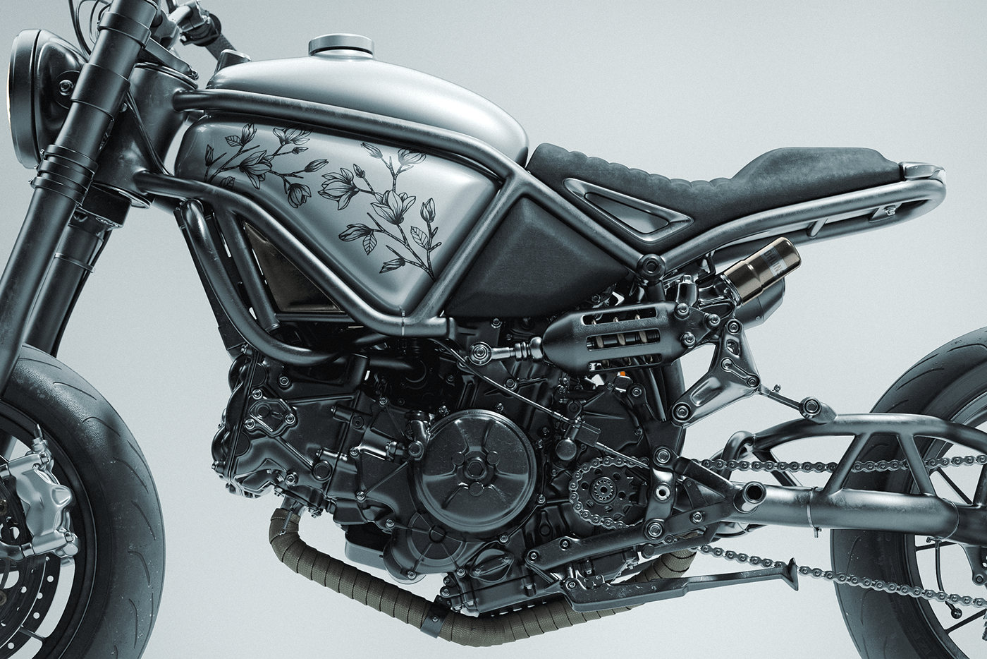 Magnolia，motorcycle，