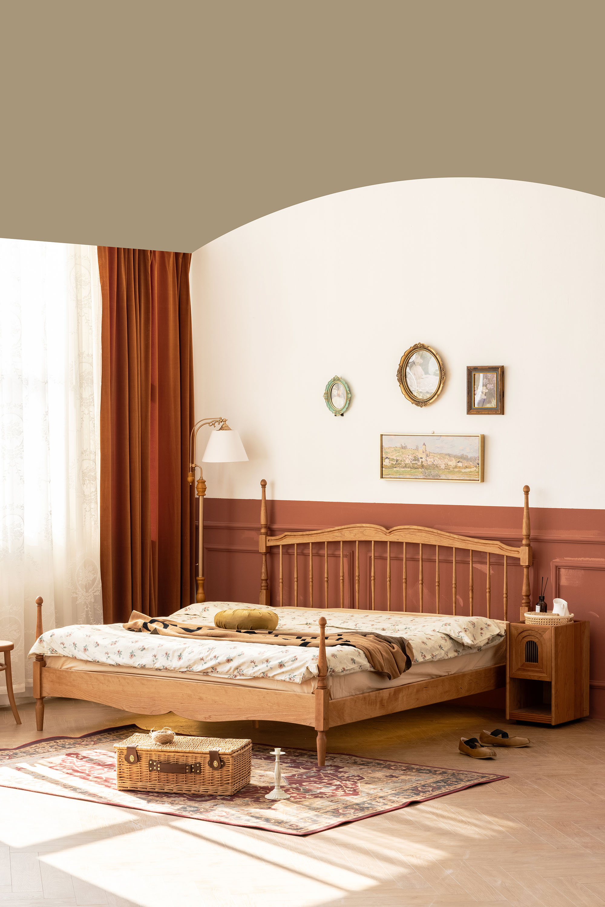 Solid wood furniture，Bed，furniture design ，Home design，