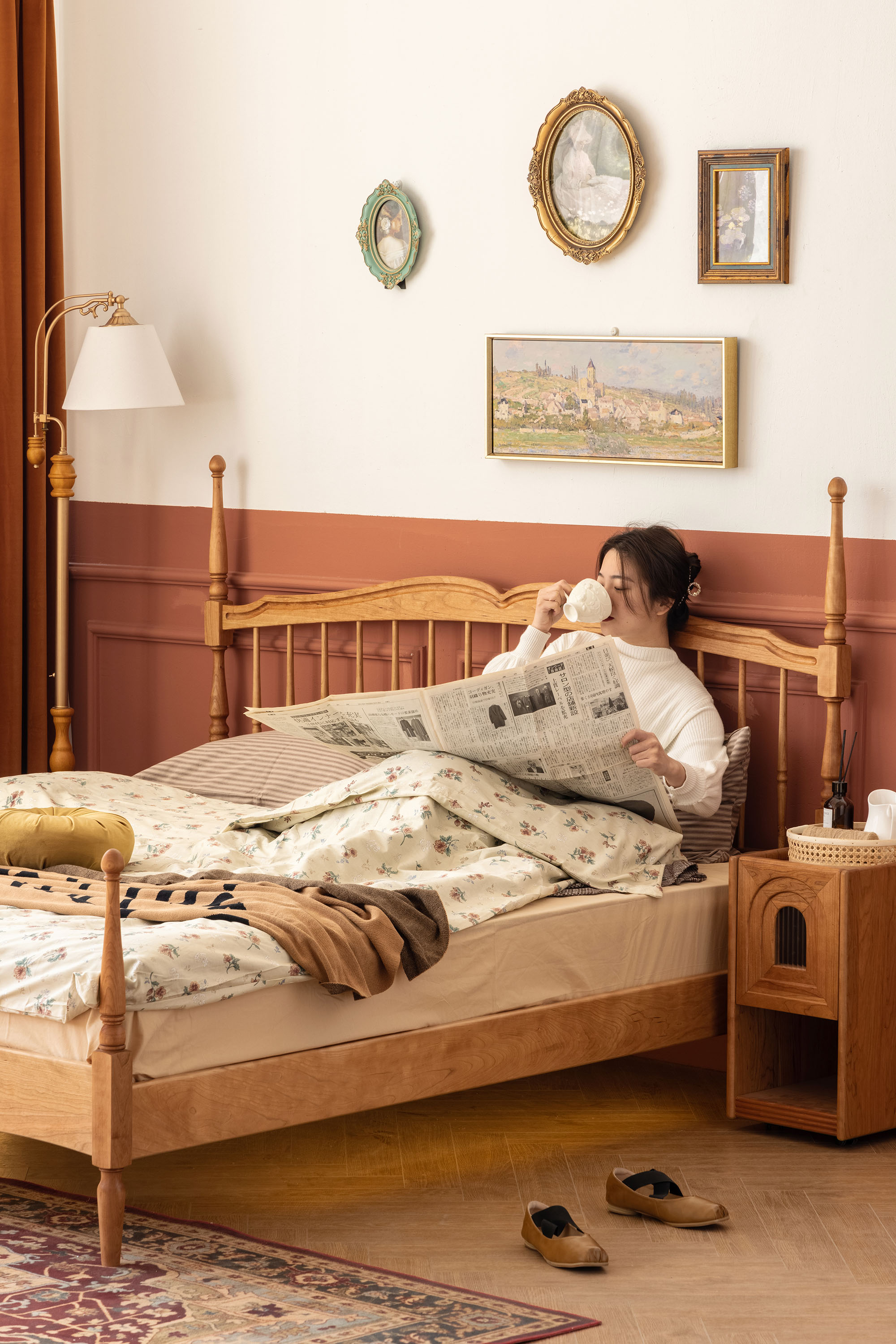 Solid wood furniture，Bed，furniture design ，Home design，