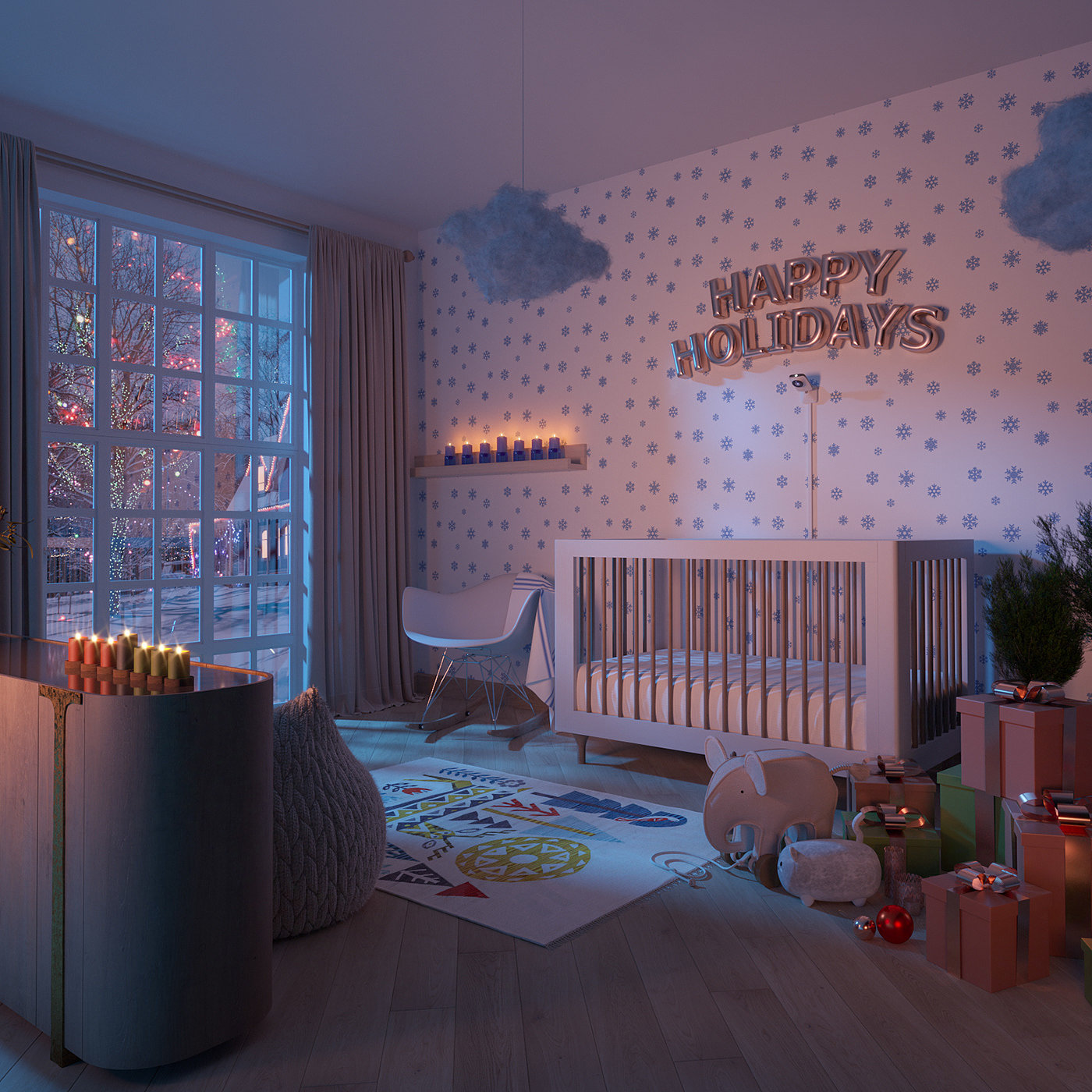 monitor，baby，3d，