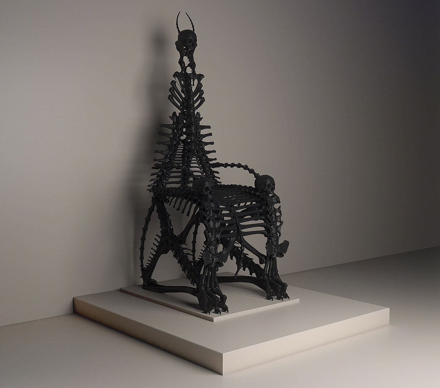 骨头椅子，概念设计，支柱骨骼，骨骼王座，