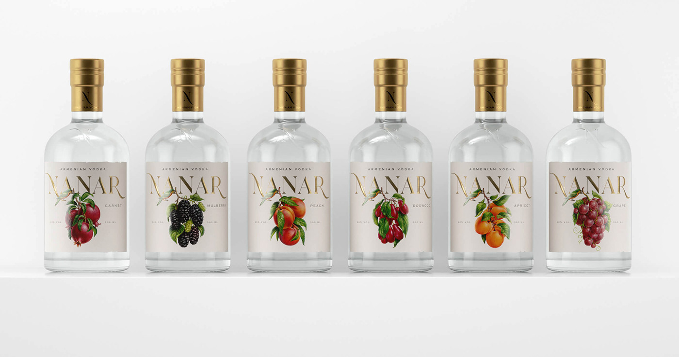 packing design，Nanar，Wine packaging，Vodka，