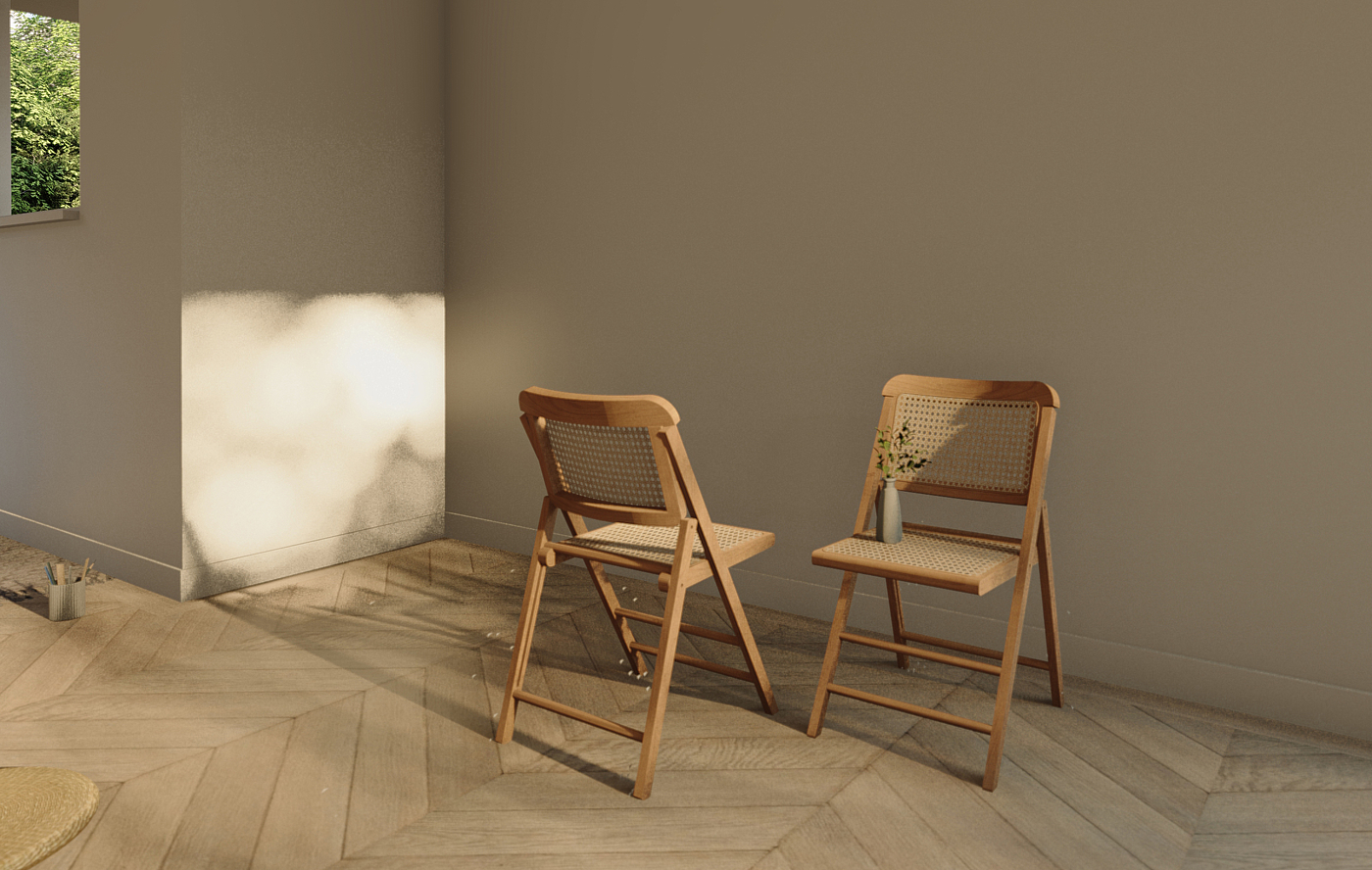 樱桃木/折叠椅/椅子/实木家具/日式，