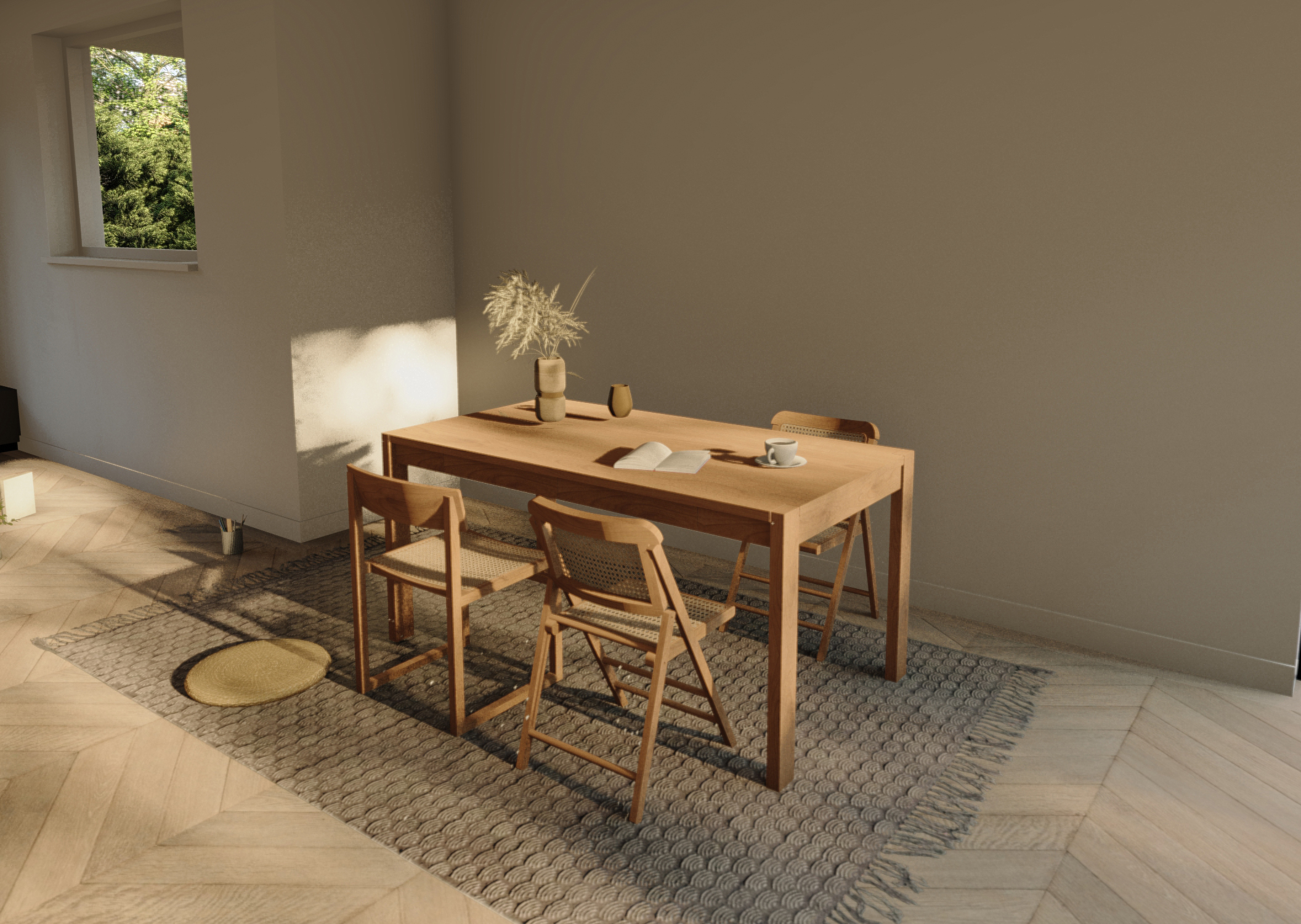 Cherry wood / folding chair / chair / solid wood furniture / Japanese style，