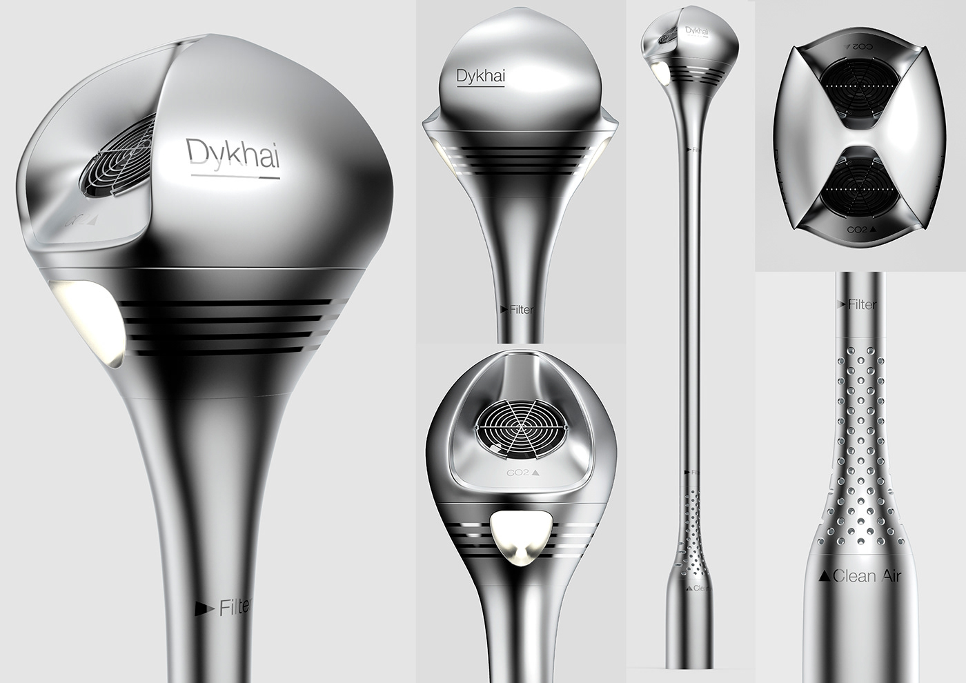 street lamp，Air purification，outdoor，concept，