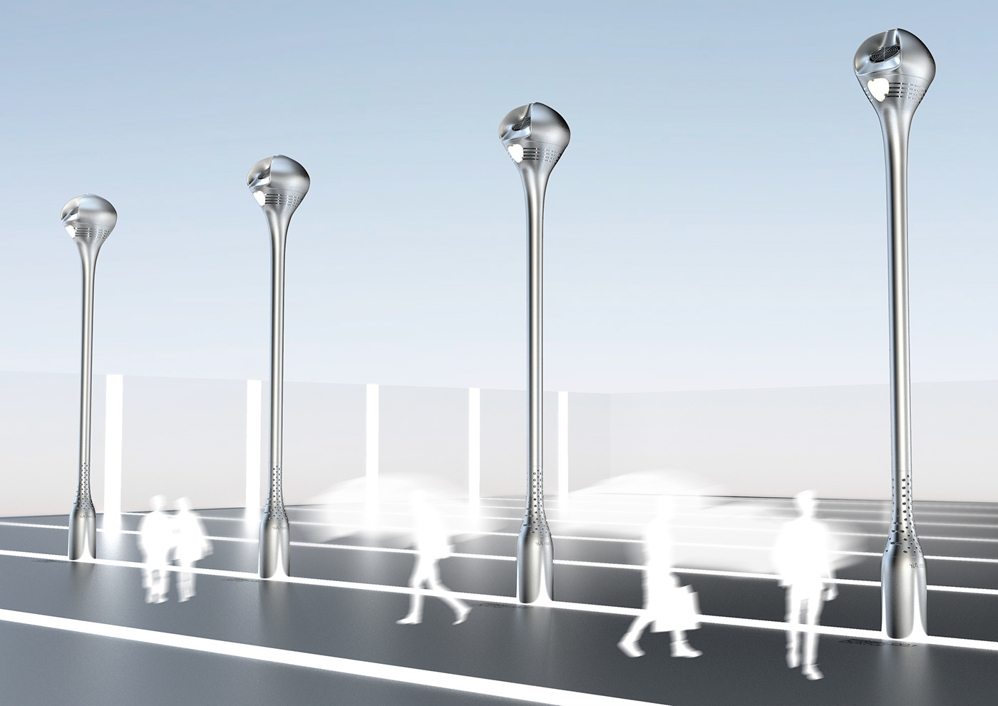 street lamp，Air purification，outdoor，concept，