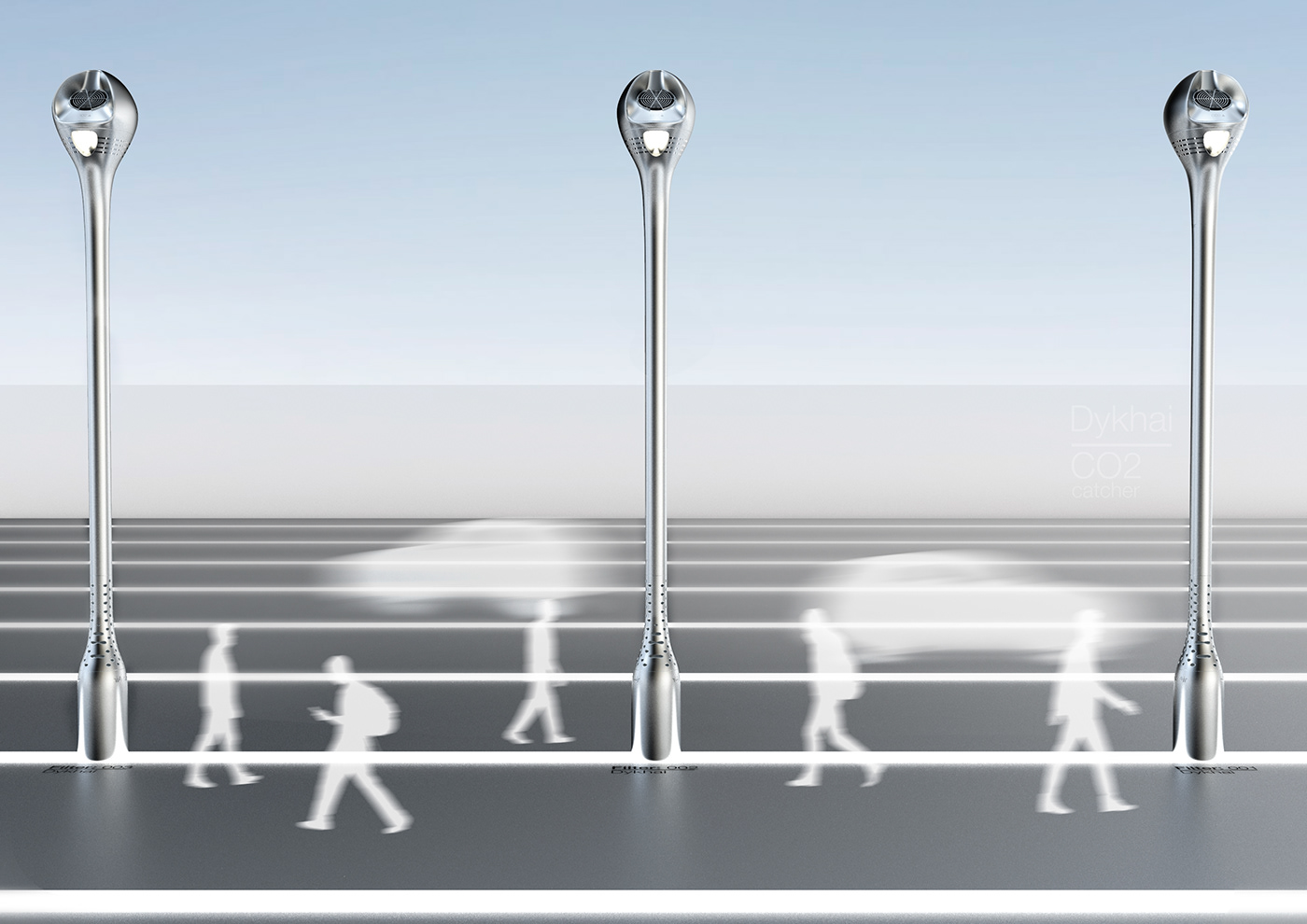 street lamp，Air purification，outdoor，concept，