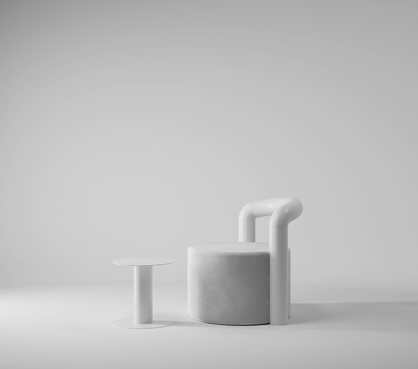 椅子，白色，极简主义，概念，家具，
