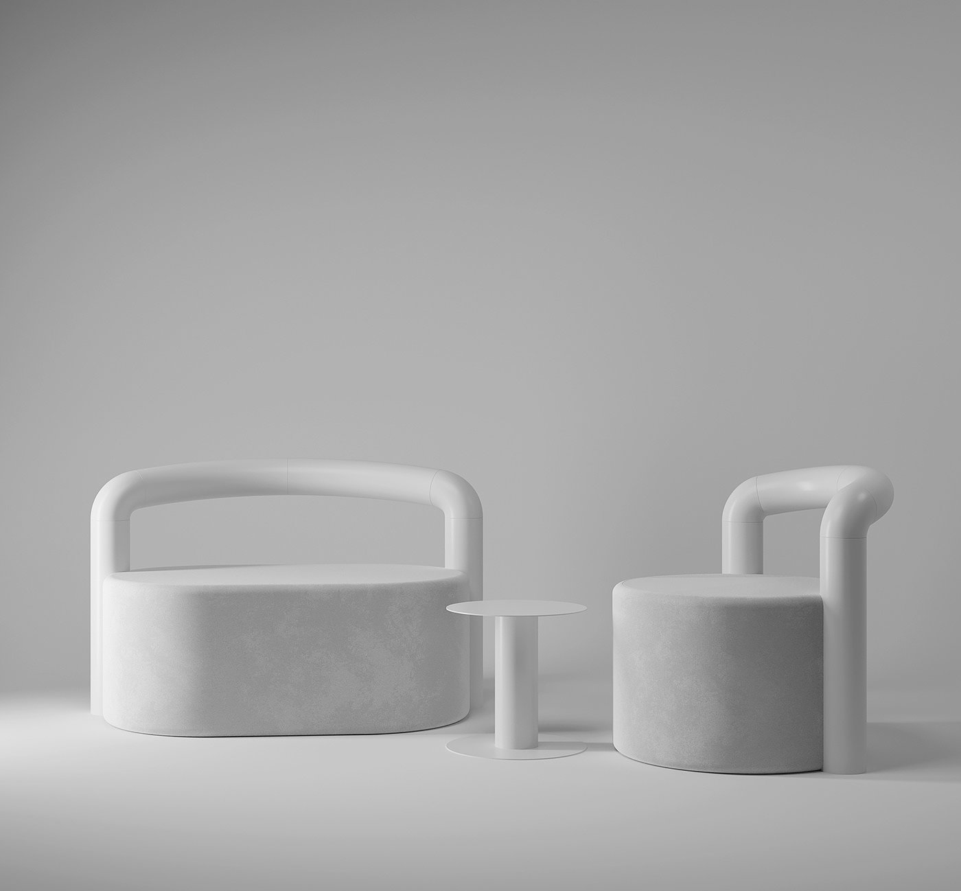 椅子，白色，极简主义，概念，家具，