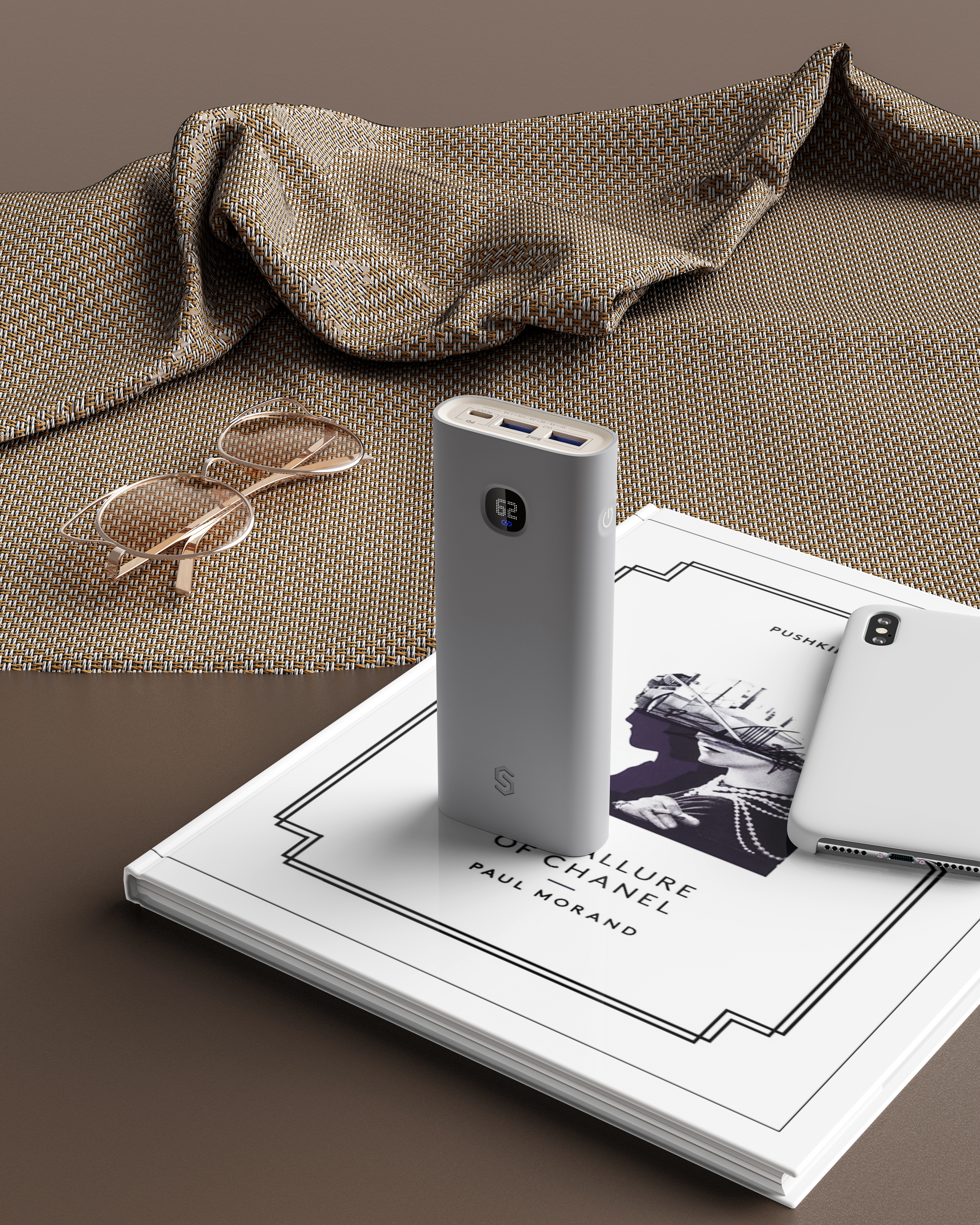 portable source，portable battery，industrial design，Simplicity，electronic product，cmf，Digital display，product design，