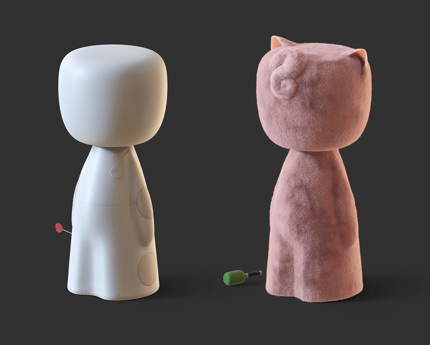 Ceramic doll，Card moving character，cgi，Digital art，