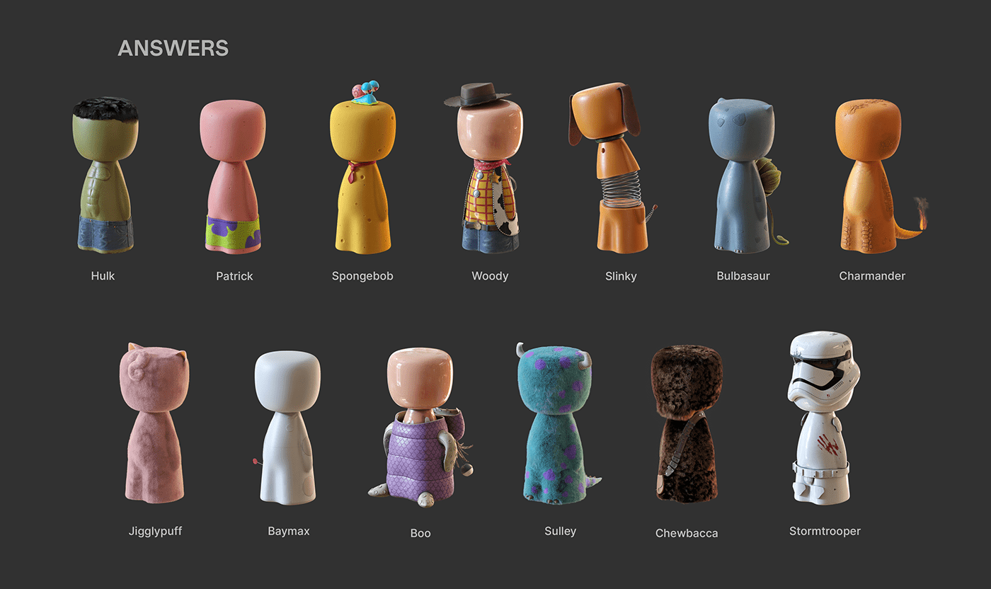 Ceramic doll，Card moving character，cgi，Digital art，