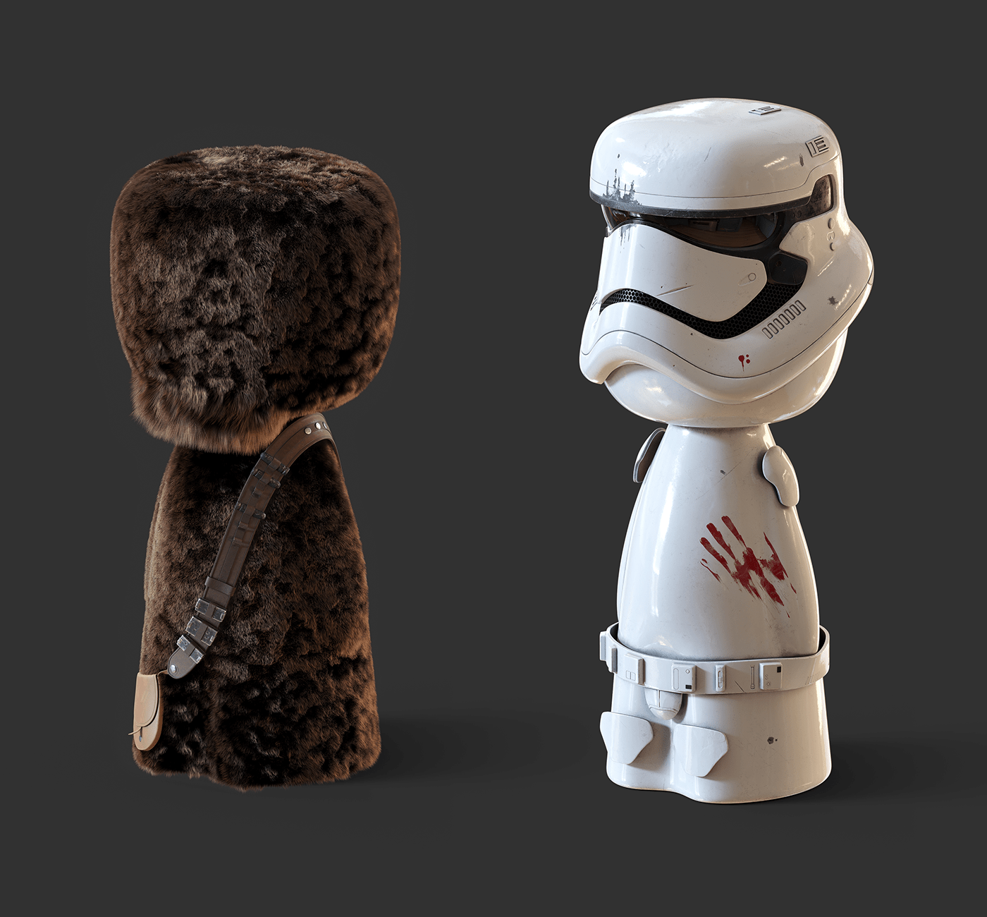 Ceramic doll，Card moving character，cgi，Digital art，