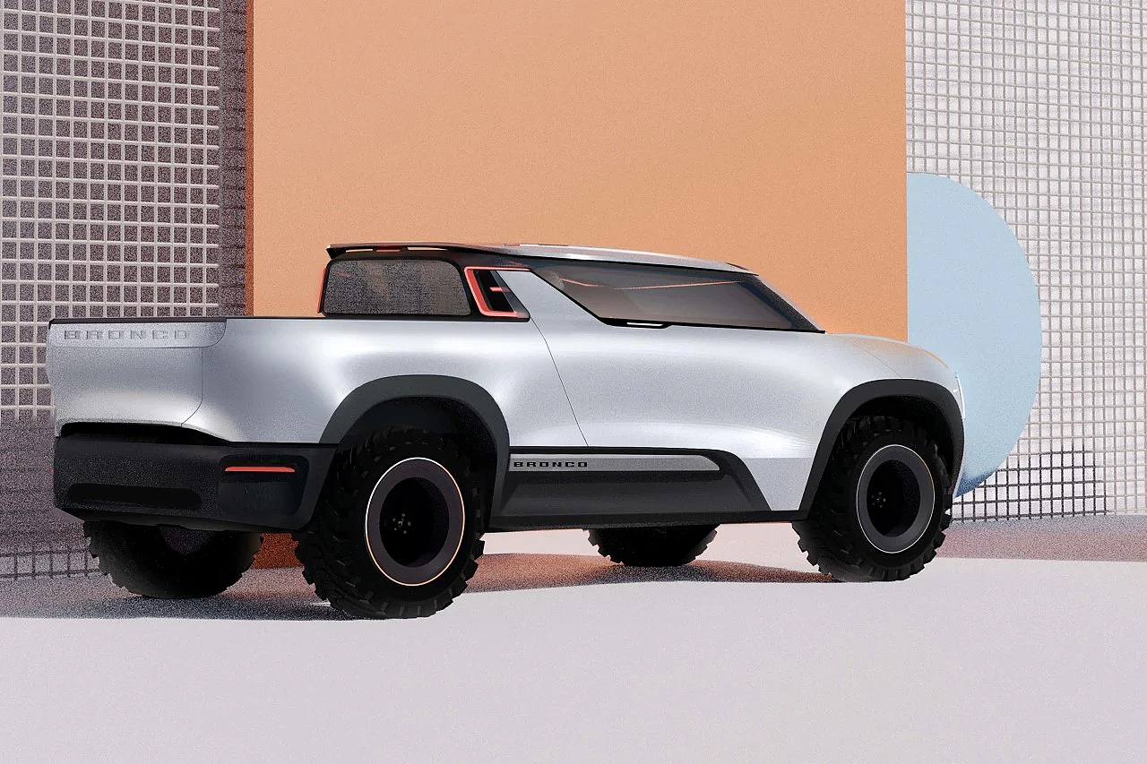 Haoyue Jia，福特Bronco概念车，概念皮卡，汽车设计，流线型设计，