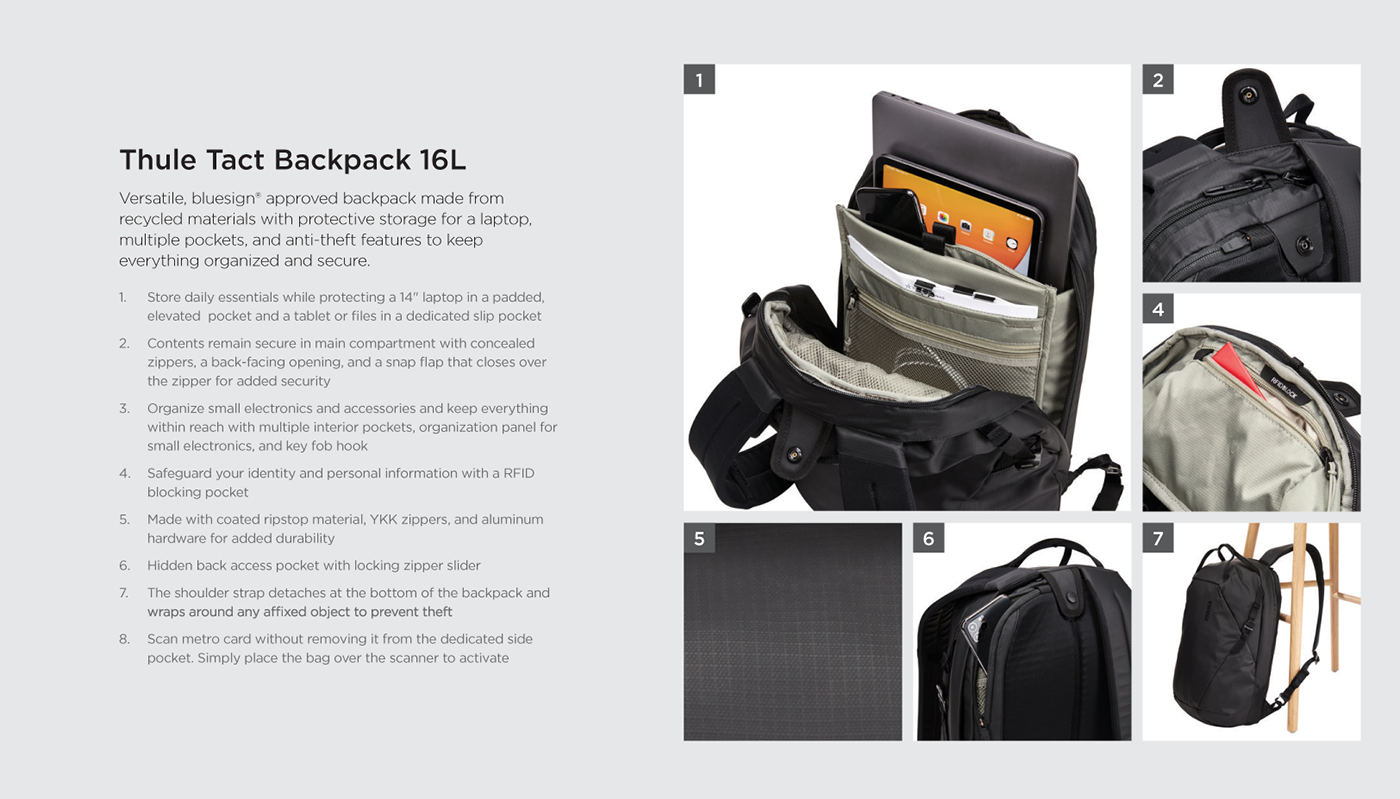 Thule Tact，knapsack，backpack bag，