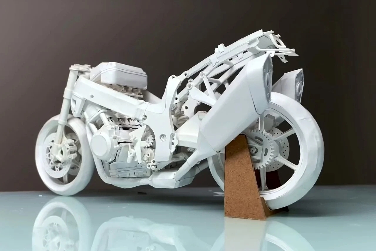 摩托车，模型，纸制，细致，