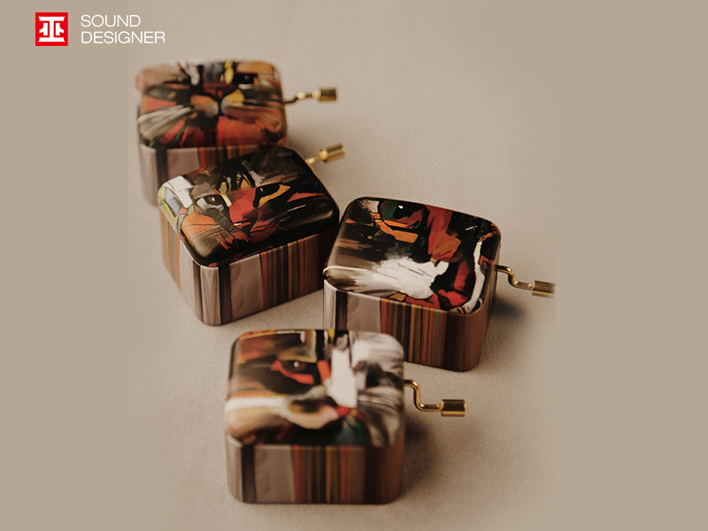 cat，Hand music box，Handmade，