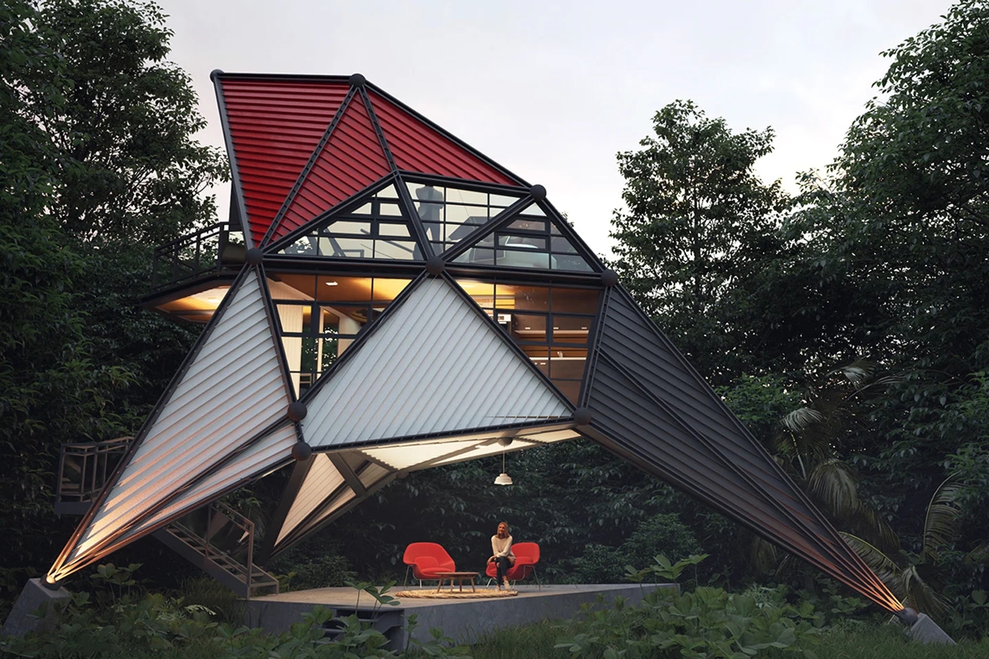 Woodpecker，Architecture，nature，Glass，hut，