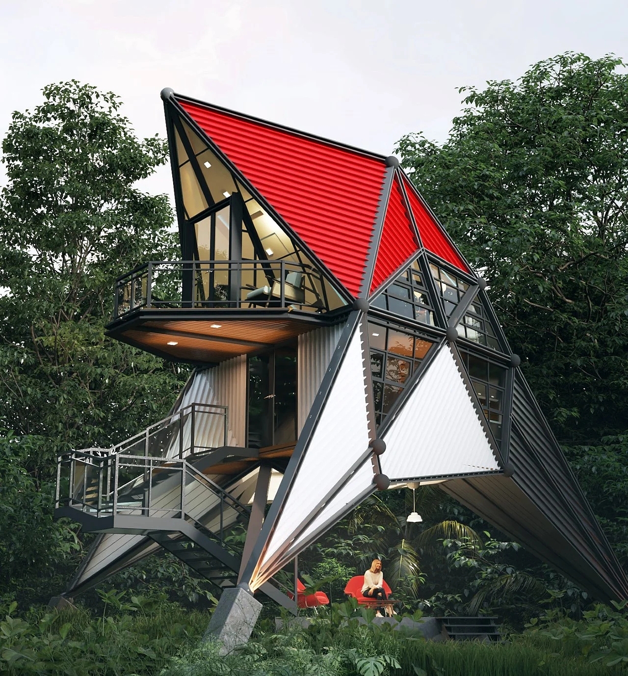 Woodpecker，Architecture，nature，Glass，hut，