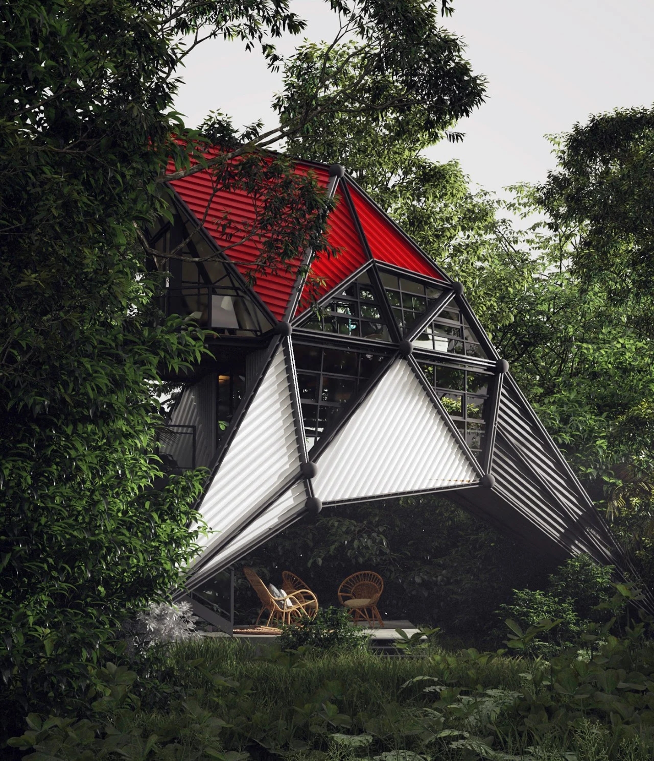 Woodpecker，Architecture，nature，Glass，hut，