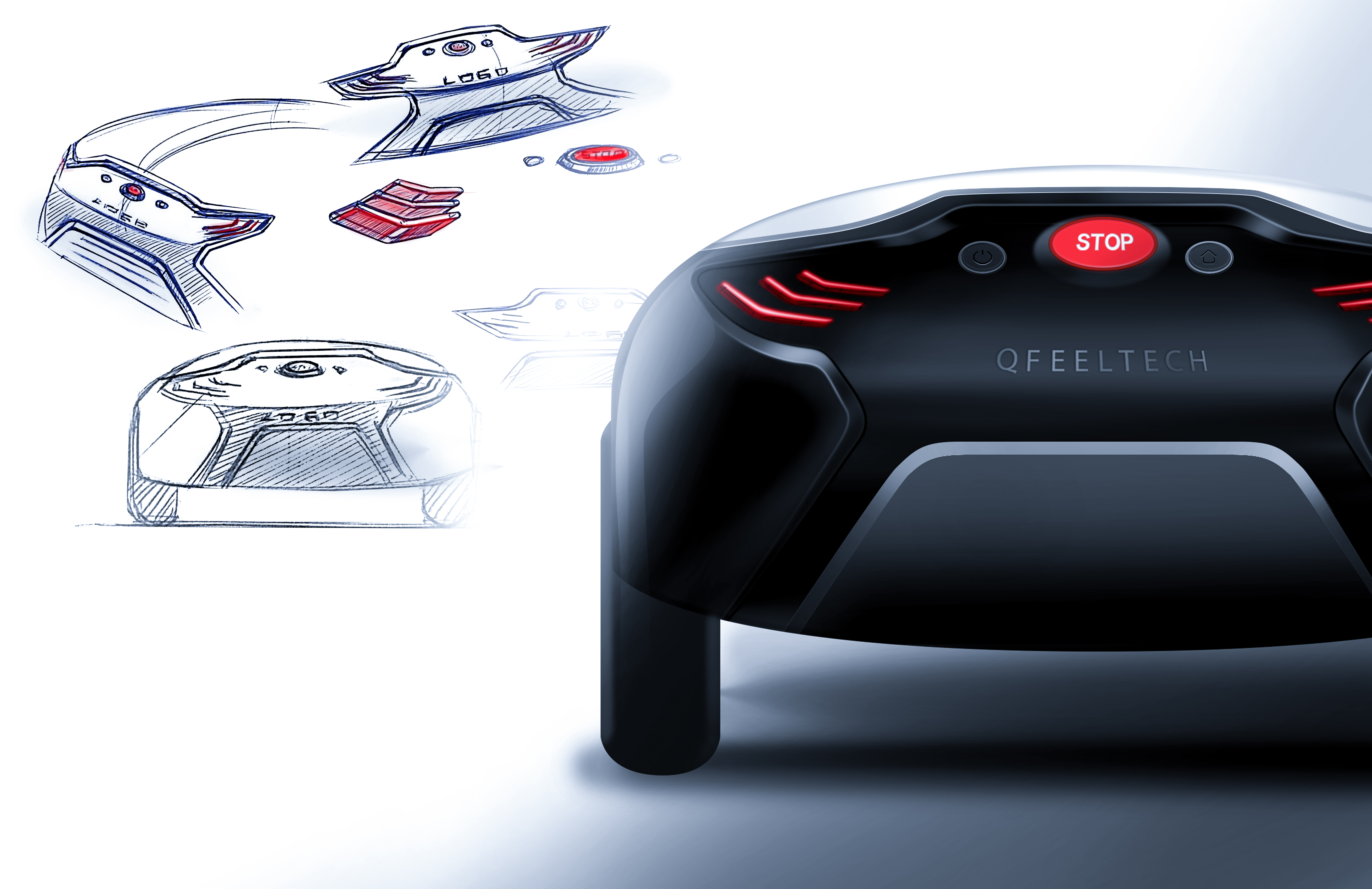 Unmanned vehicle，lawn mower，Hand drawn，Two dimensional rendering，ps，robot，