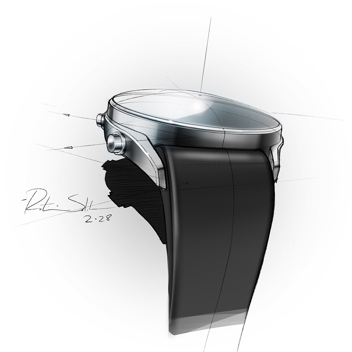 Hand drawn，Industrial design sketch，