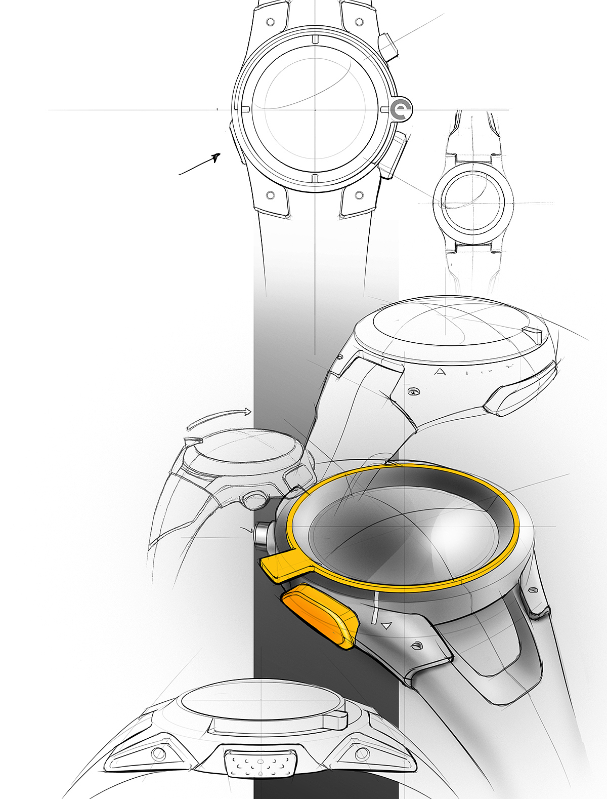 Hand drawn，Industrial design sketch，