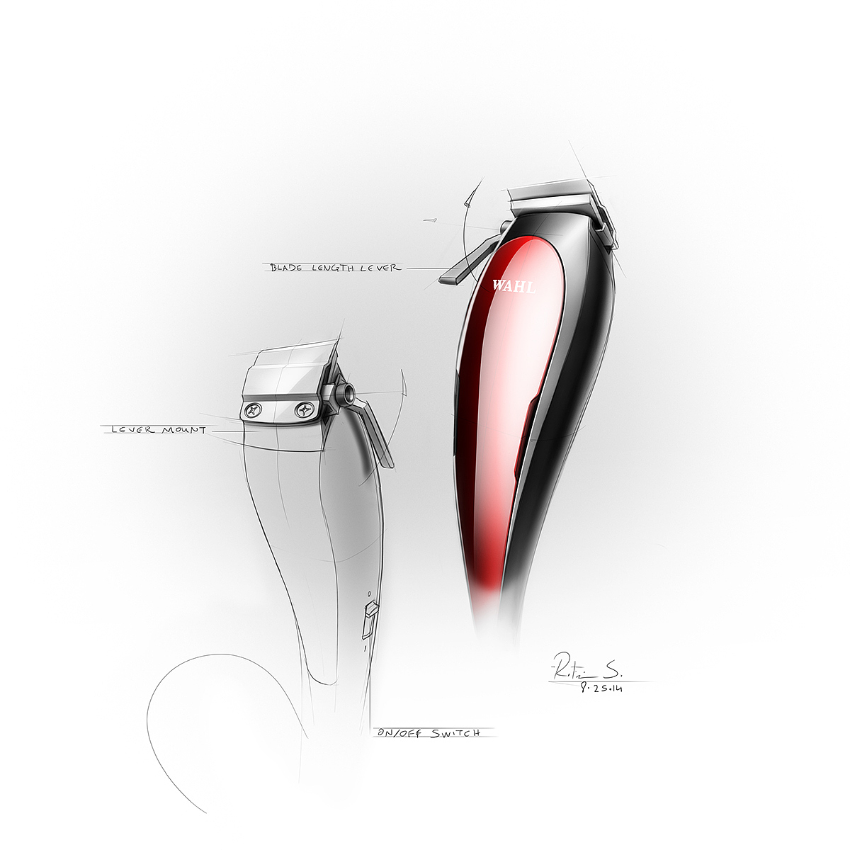 Hand drawn，Industrial design sketch，