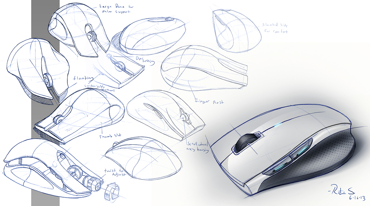 Hand drawn，Industrial design sketch，