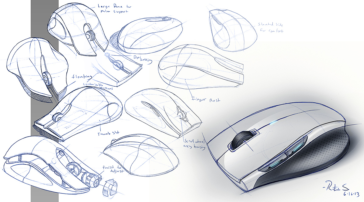 Hand drawn，Industrial design sketch，