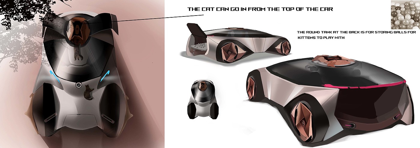 Automobile design，2d rendering，Automobile exterior decoration design，Hand drawn，Automobile design competition，sample reels，