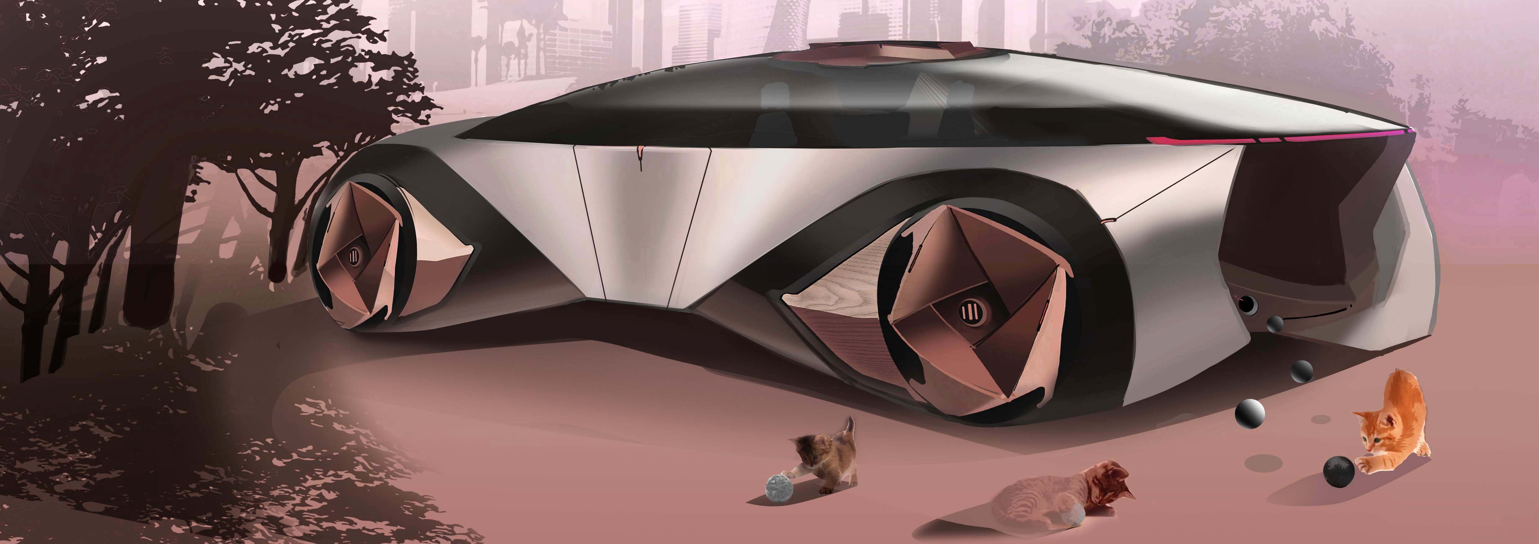 Automobile design，2d rendering，Automobile exterior decoration design，Hand drawn，Automobile design competition，sample reels，