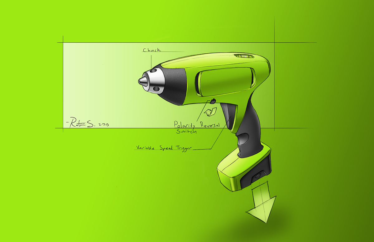 Hand drawn，Industrial design sketch，