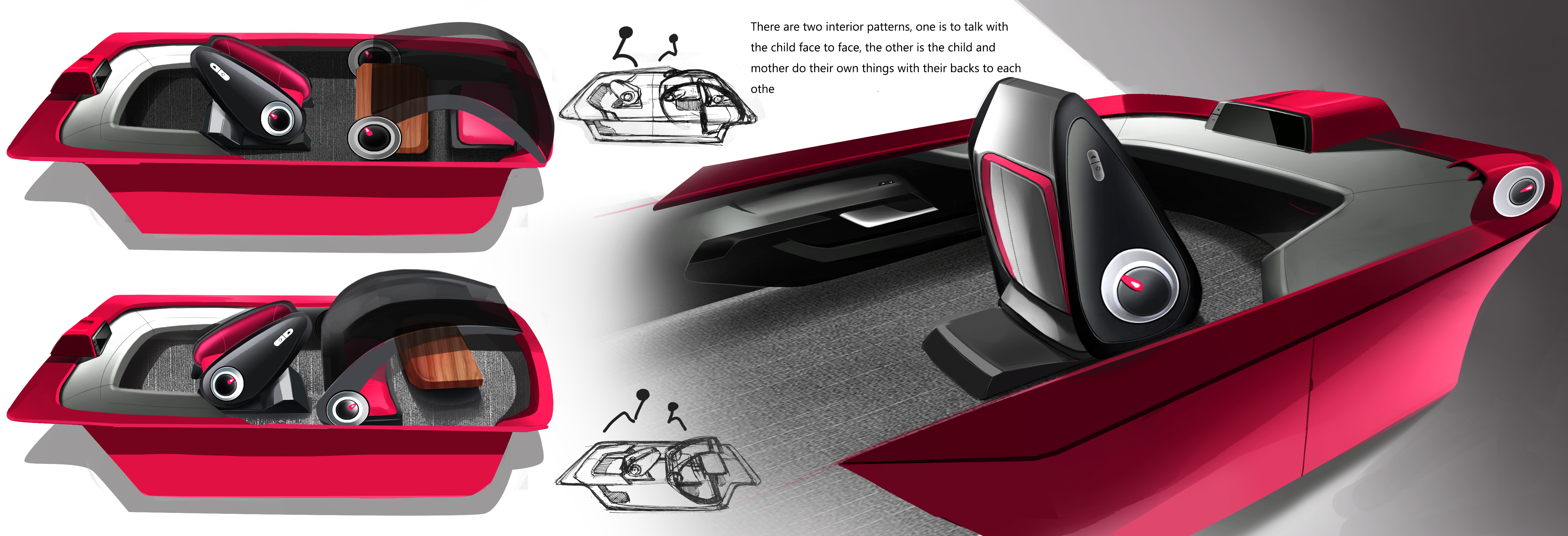 Automobile design，Automobile interior and exterior decoration design，Modern automobile design，Hand drawn，