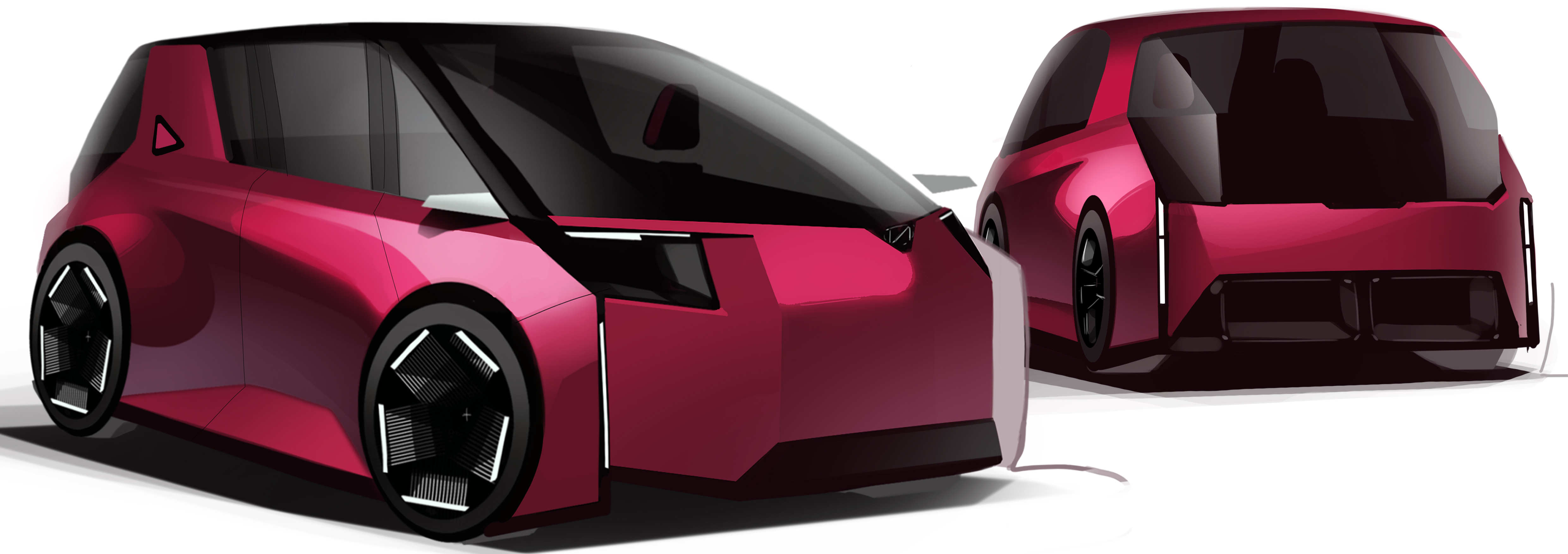 Automobile design，Automobile interior and exterior decoration design，Modern automobile design，Hand drawn，