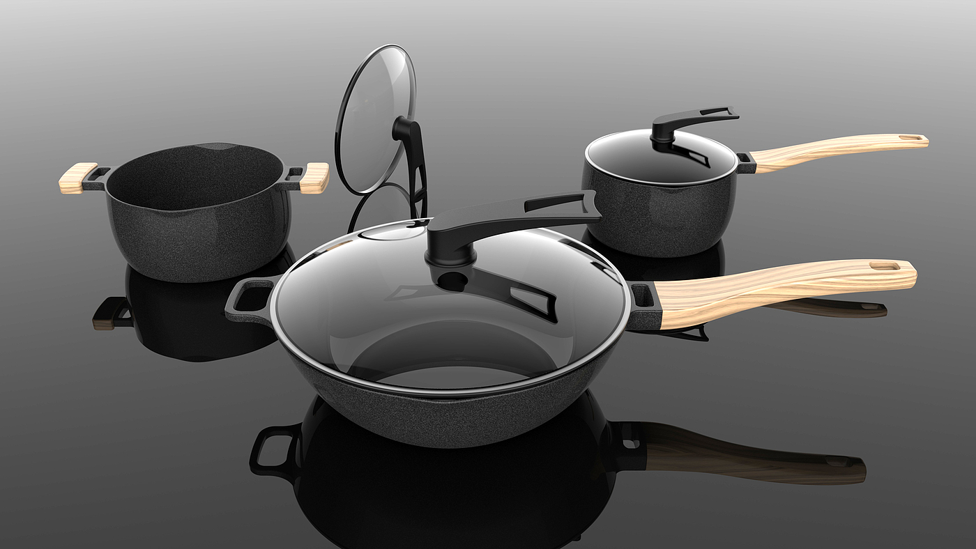 industrial design，Appearance design，cookware，Wok，Soup pot，The milk pot，