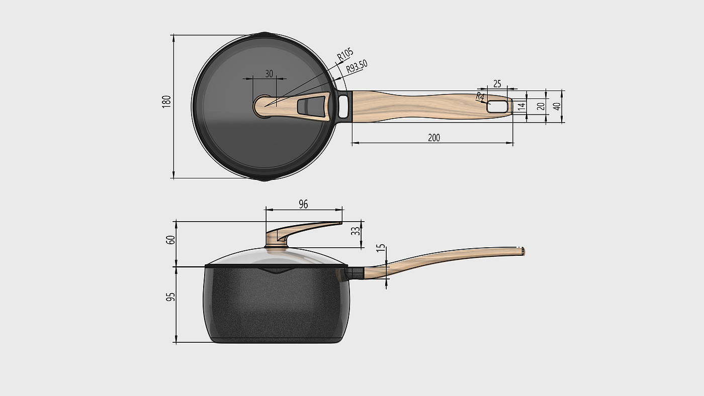 industrial design，Appearance design，cookware，Wok，Soup pot，The milk pot，