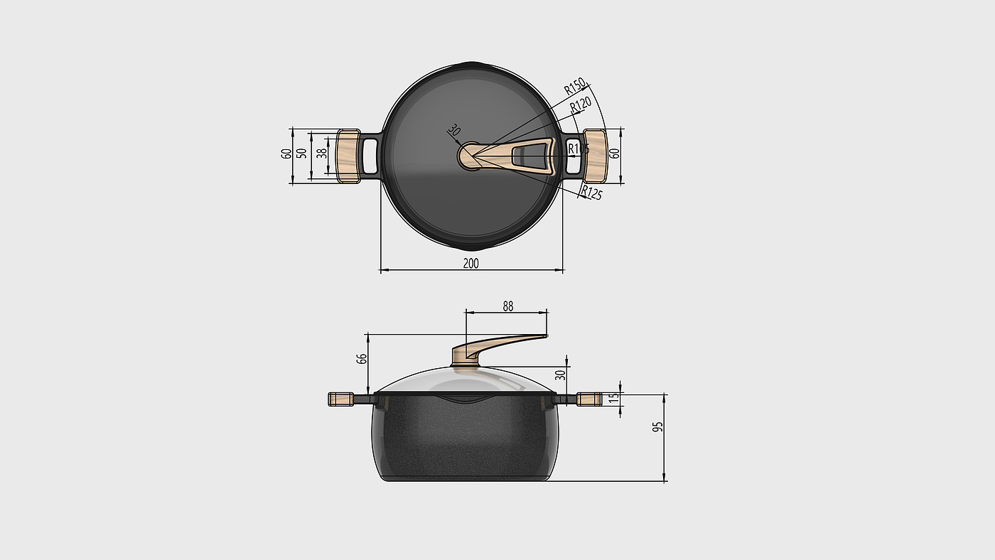 industrial design，Appearance design，cookware，Wok，Soup pot，The milk pot，